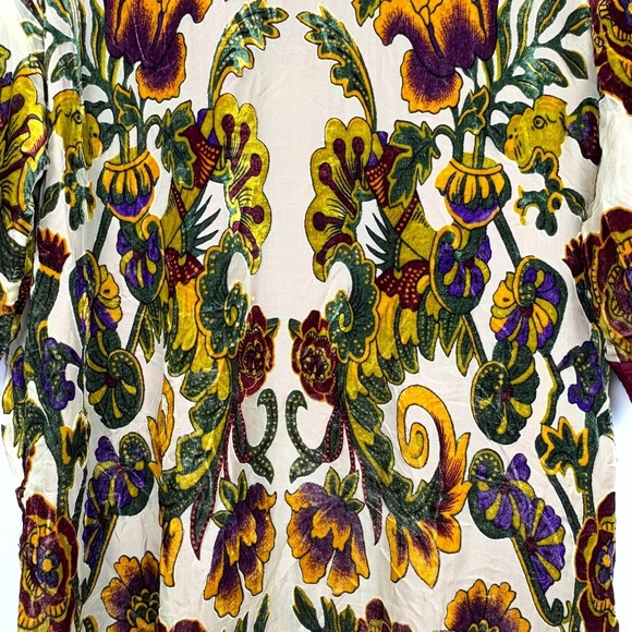 Chicos Womens Kimono Open Cardigan Topper L-XL Velvet Burnout Boho Gypsy Whimsy - Picture 3 of 14